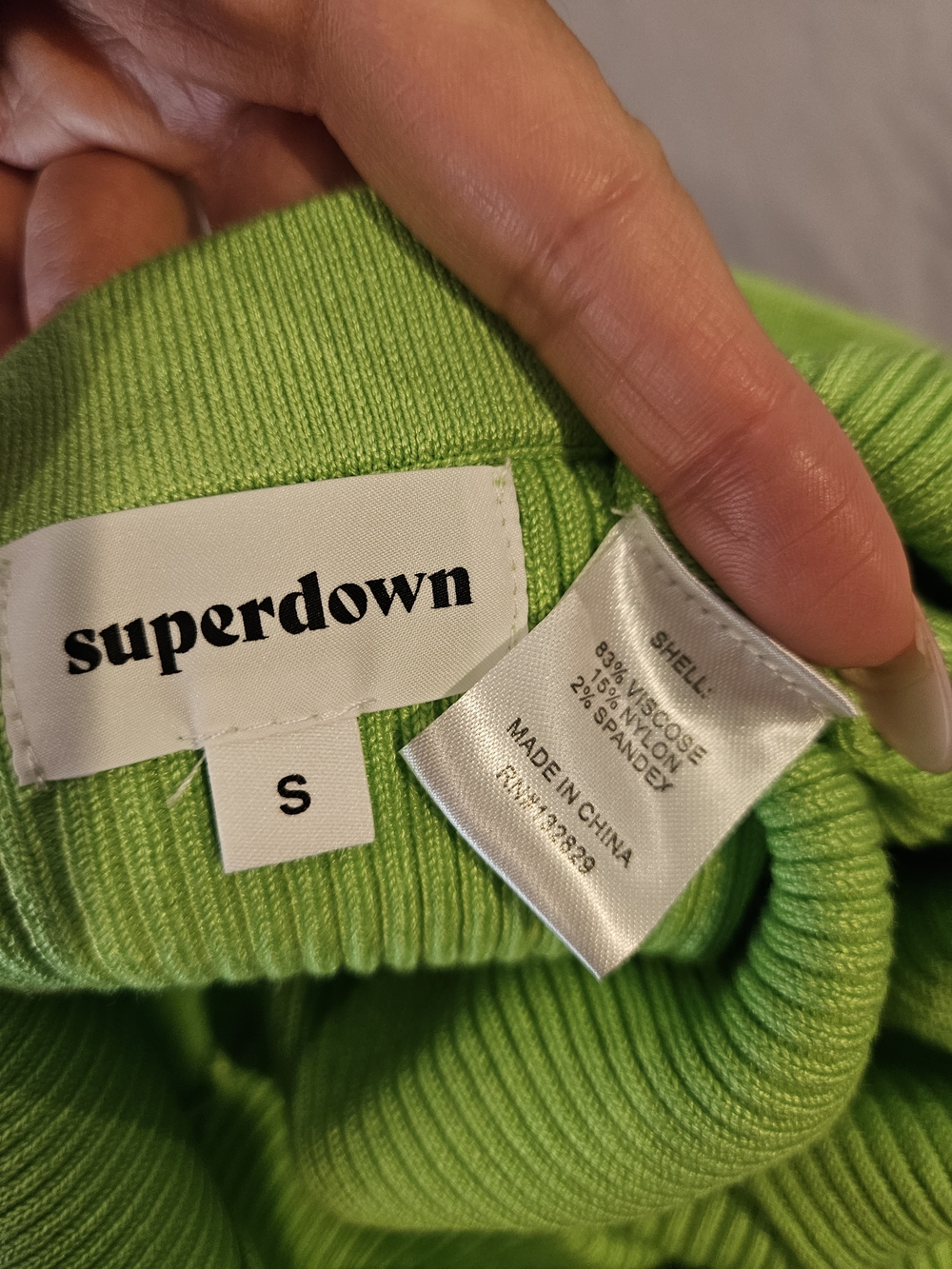 Superdown Neon Green Ribbed Two-Piece Set - Picture 4 of 9